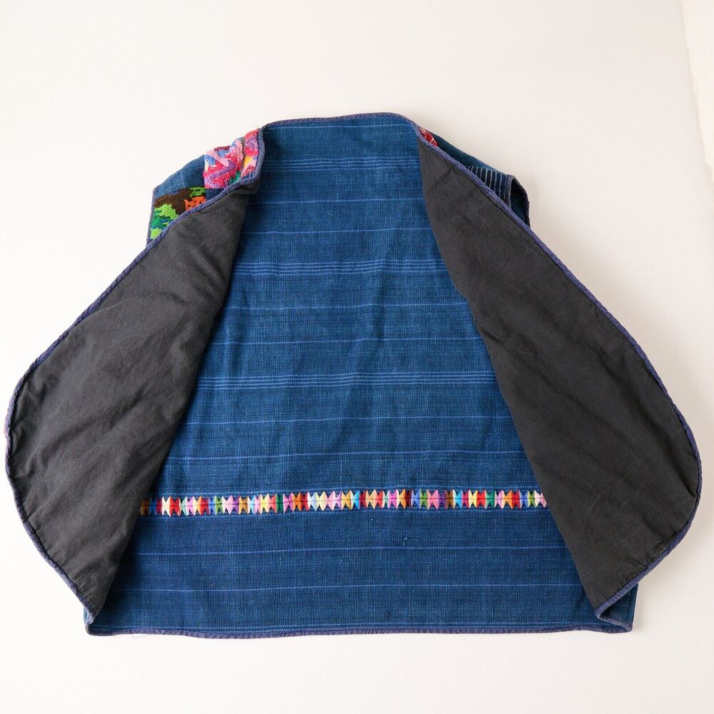 Vtg 80s 90s Patchwork Boho Vest L/XL Embroidered Hippie Festival Handmade Hippie - Picture 5 of 7